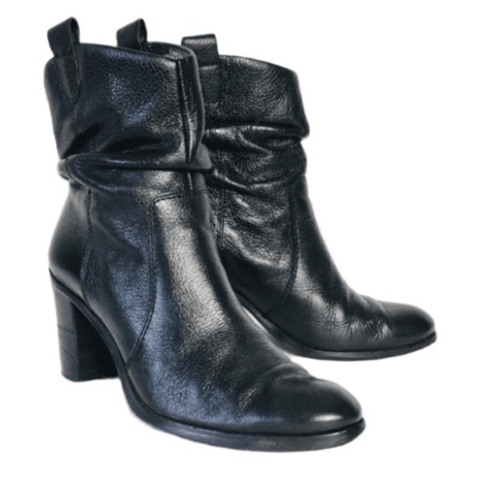Black Leather Ankle Boots